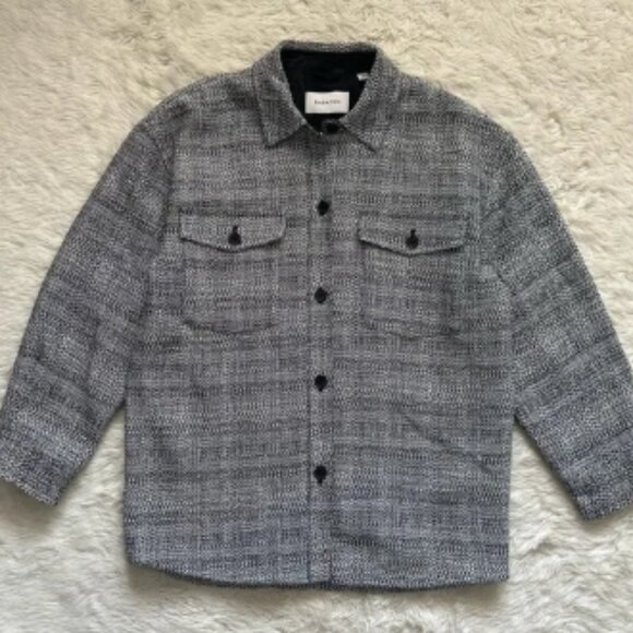 Aritzia Babaton Shacket Joan Shirt Jacket Oversized Textured Tweed Sz 2 NWOT - Picture 1 of 5